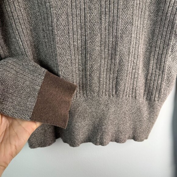 Current Air Womens Polo Sweater NWOT Brown 100% Cotton Size L Academia - Picture 5 of 9